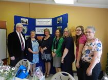 David Tilson, MP & Kathryn MacDonald, Becky Mccreath, Melanie Seeds, Jennifer Rowe, Lyndsey Hall and Michele Harris at the Shelburne Seniors Information Expo